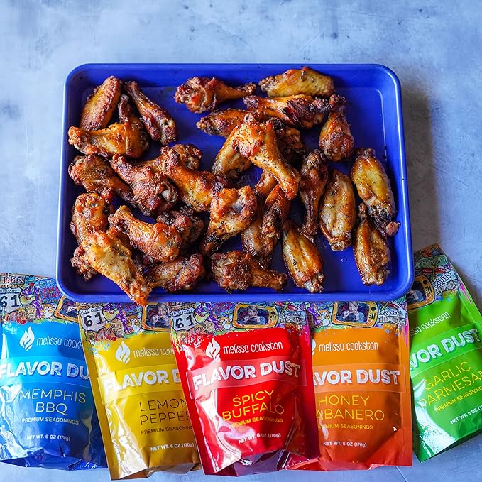 Melissa Cookston Flavor Dust | Chicken Wing Coating & Wing Dust for BBQ and Cooking | Award Winning & Competition Style Barbecue Dry Rub | Garlic Parmesan, 6 Oz