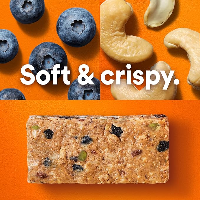 RXBAR Nut Butter and Oat Protein Bars, Protein Snacks, Snack Bars, Blueberry Cashew Butter, 23.2oz Box (12 Bars)