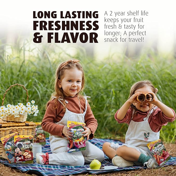 Brothers All Natural Disney Freeze Dried Fruit Crisps, Variety Pack, 12 Single Serve Bags, Fuji Apple, Asian Pear, Strawberry, Made with 100% Fruit, Gluten Free, Soy Free, Vegan, Heathy Snack