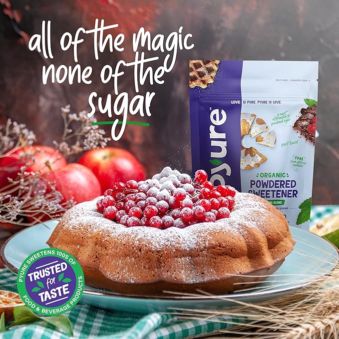 Pyure Organic Stevia Blend Granulated Sugar Substitute with Zero Calories & Carbs Keto, Diabetic & Vegan Friendly Sugary Taste Alternative USDA Organic, Non-GMO Good For Baking 12oz