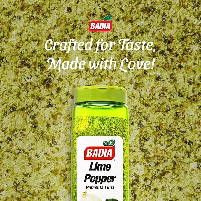 Badia Lime Pepper Seasoning, 24 oz - Pepper, Garlic & Onion, Zesty Citrus Blend for Chicken, Seafood & Vegetables