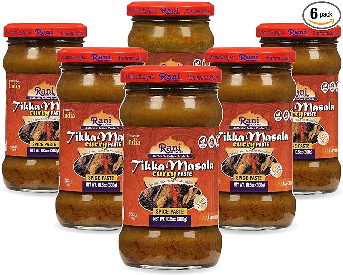 Rani Tikka Masala Cooking Spice Paste 10.5oz (300g) Glass Jar, Pack of 5+1 FREE ~ No Colors | All Natural | NON-GMO | Vegan | Gluten Free | Indian Origin