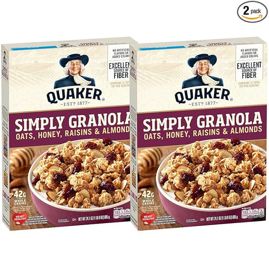 Quaker Simply Granola Honey & Raisin, 24.1 Oz (Pack of 2)