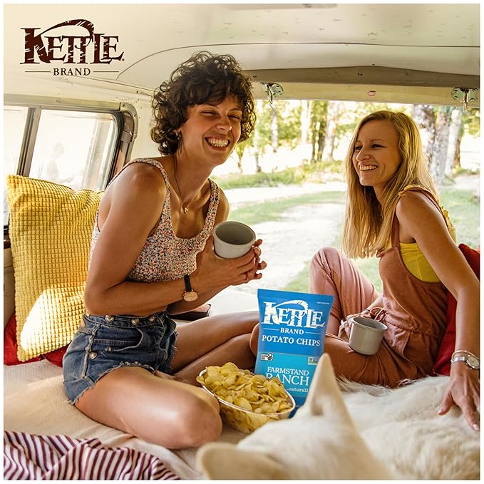 Kettle Brand Potato Chips, Farmstand Ranch Kettle Chips, 7.5 Oz (Pack of 12)