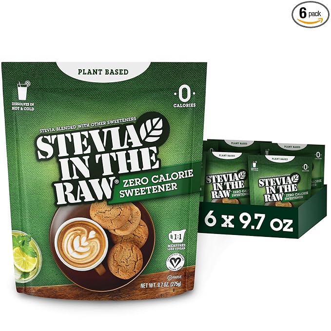 Stevia In The Raw Stevia Sweetener Baker's Bag, 9.7 oz., Zero Calorie Stevia Sugar Substitute, No Erythritol or Artificial Flavors, Vegan, Gluten Free, Kosher, Low Glycemic Index