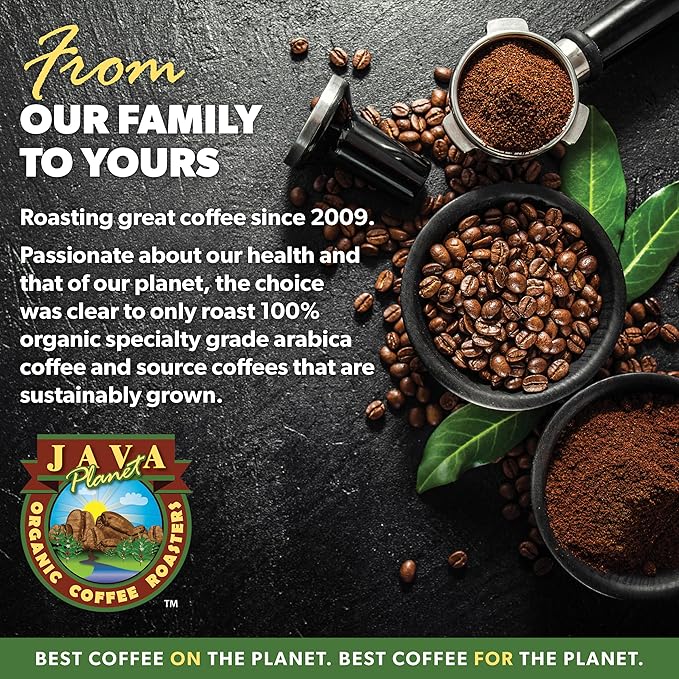 Low Acid Organic Coffee ??Whole Bean, Mold-Free & Stomach Friendly by Java Planet, Peruvian Single Origin Decaf Coffee, Water Process, Medium Dark Roast, Smooth Full Flavored, 2x1LB Bag