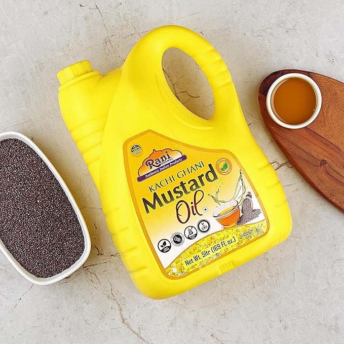 Rani Mustard Oil (Kachi Ghani) 169 Ounce (5 Liter) NON-GMO | Gluten Free | Vegan | 100% Natural | Kosher