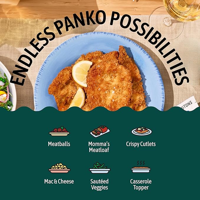 Kooshy Croutons | Vegan & Dairy Free Panko Bread Crumbs | Non GMO Sourdough Breadcrumbs for Cutlets, Vegetables, Meatballs, Meatloaf,Mac and Cheese & More (Variety Pack | 7.5 oz / 2 Pack)