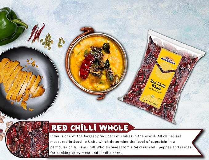 Rani Chilli Whole (Lal Mirch Sabut) 7oz (200g) ~ All Natural | Vegan | No Colors | Gluten Friendly | NON-GMO | Kosher