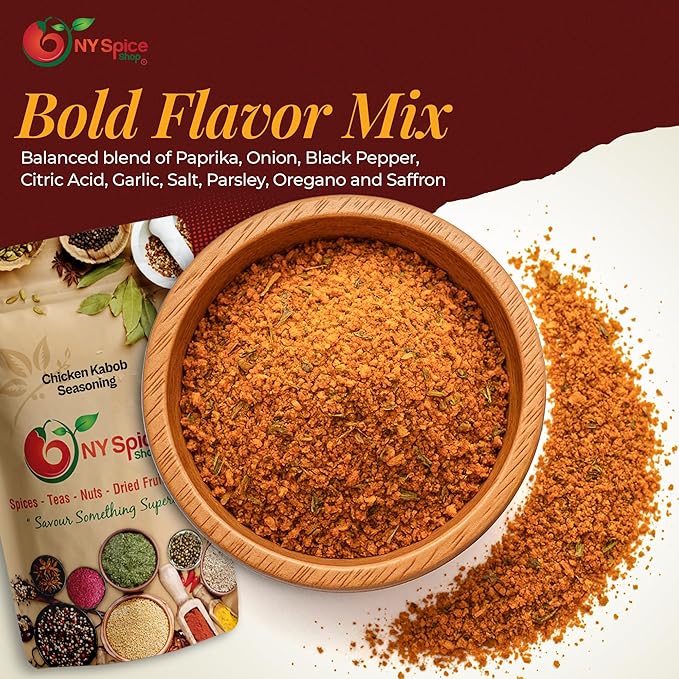 NY Spice Shop Chicken Kabob Seasoning - 6 Ounce Spicy Chicken Breast Kabob Mediterranean Spicy Smoked Chili Seasoning - Natural Gyro Greek Spice Pepper