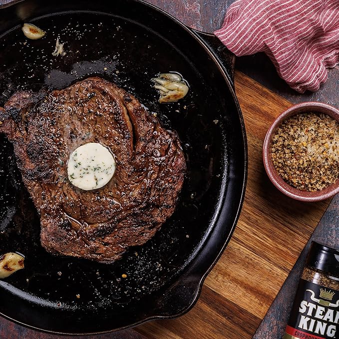 Fire & Smoke Society Steak King Steak Seasoning | BBQ Rubs for Smoking and Grilling Meat | Filet Mignon, Ribeye, Beef, Lamb and Burgers | BBQ Rubs and Spices | Large (2-Pack)