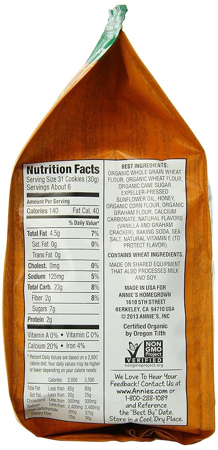 Annie's Homegrown Honey Bunny Grahams, 6 Ounce (Pack of 12)