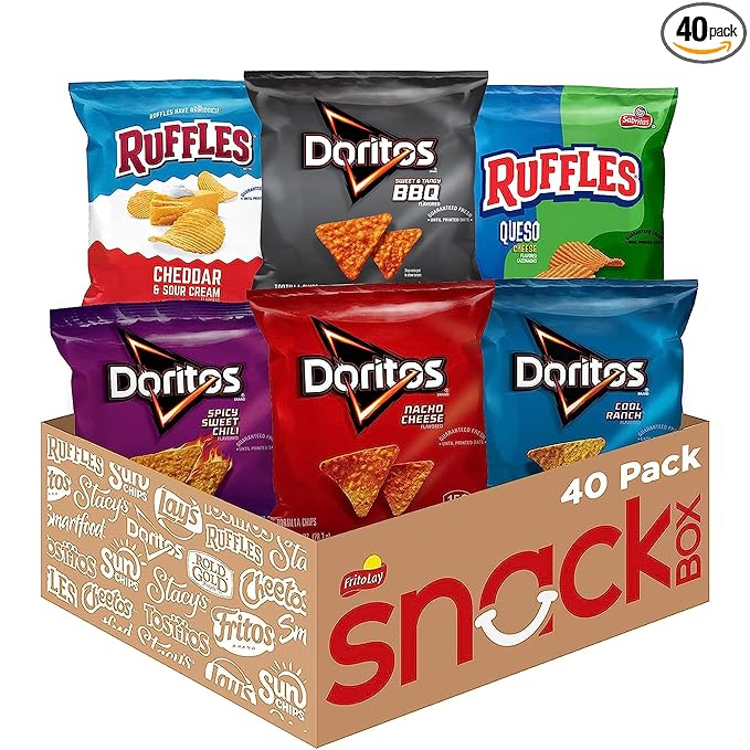 Frito Lay Ruffles and Doritos Bold Variety Pack, 1 Ounce (Pack of 40)