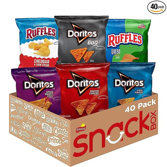 Frito Lay Ruffles and Doritos Bold Variety Pack, 1 Ounce (Pack of 40)