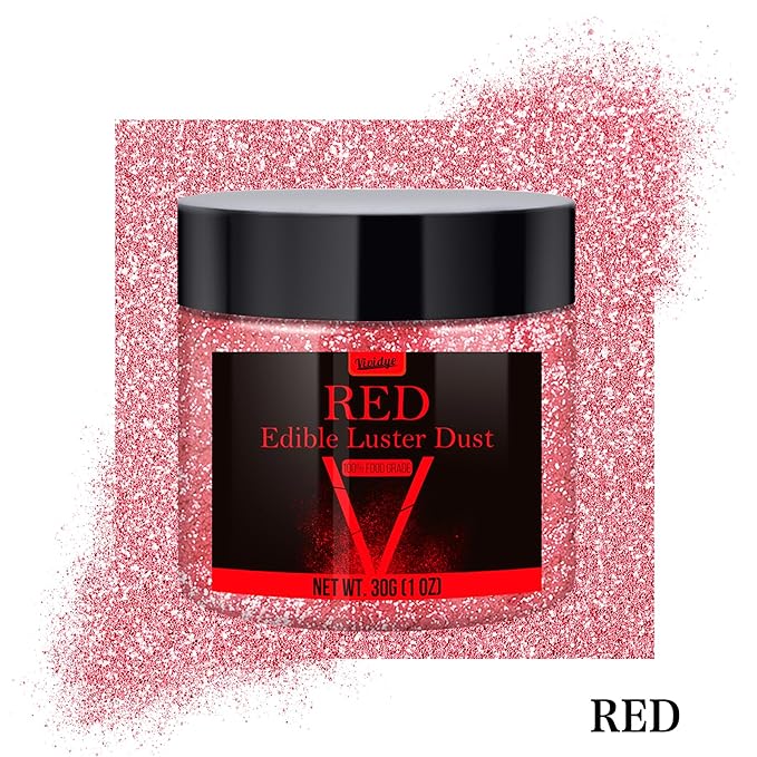 Edible Glitter - 30g / 1oz Luster Dust Edible Glimmer Powder for Sparkling Drinks, Foods, Wine, Cake - Food Grade Shimmer Dust Powder for Baking, Beverage, Cookies Decoration