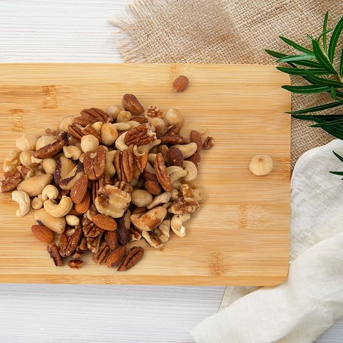 Jaybee's - Raw Deluxe Mixed Nuts Unsalted 3 Pound | Almonds, Cashews, Pecans, Walnuts, Brazil Nuts, Macadamia | Fresh, Unsalted, Natural Variety | Resealable Bulk Snack Pack