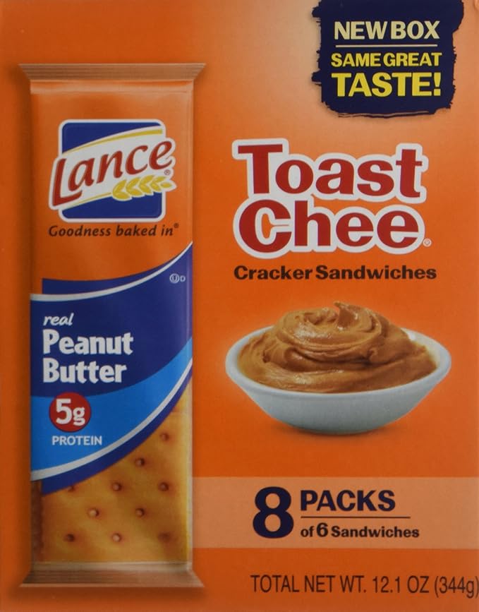 Lance Cracker Sandwiches On-The-Go Packs - Toast Chee with Peanut Butter - 1.5 oz - 8 Count