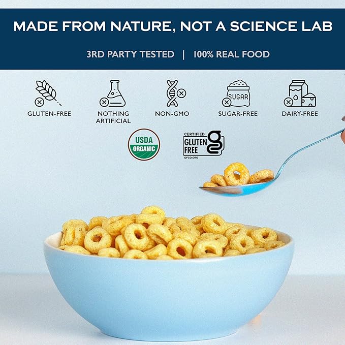 Lovebird Organic Gluten Free Cereal, Variety Pack??Prebiotic Fiber, Gut Health, Low Sugar, Grain Free, Breakfast or Snack ??Healthy Cereal Made With Real Food, 4 Pack, Kids & Adults