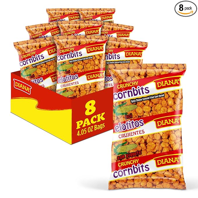 Diana Elotitos Crunchy Corn Kernel Snacks, Spicy Piquete Flavor, 4.05 Oz (Pack of 8)