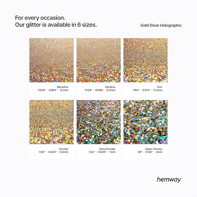 Hemway Premium Glitter Shaker - Gold Silver Holographic | 130g Fine Metallic Flake Sequins for Resin & Epoxy Crafts | Craft Supplies for Tumblers, Festival, Art