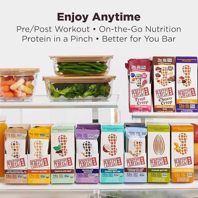 Perfect Bar Original Refrigerated Protein Bar, Chocolate Hazelnut Crisp, 2.3 Ounce Bars, 8 Count (Pack of 3)