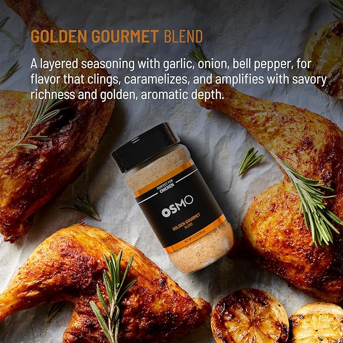 Osmo Seasonings and Sea Salt Bundle, Flakey White Sea Salt, Signature Butcher Rub, Golden Gourmet Blend, Coastal Catch Seasoning & Garden Harvest Blend (Pack of 5)