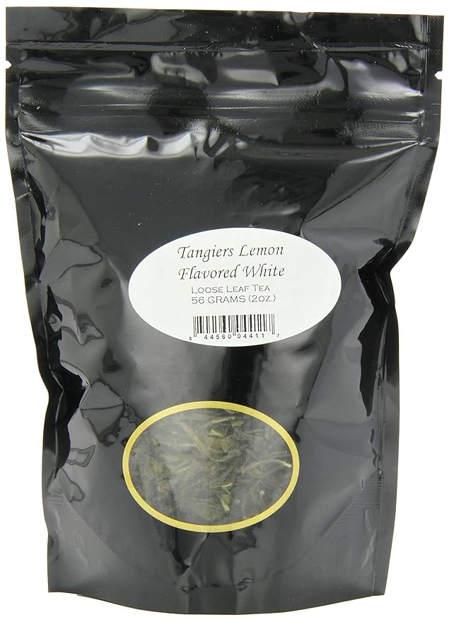 English Tea Store Tangiers Lemon Flavored White Tea Loose Leaf - 2oz | Light and Brisk White Tea with Fresh Lemon Flavor | Elegant Citrus Tea Inspired by North Morocco