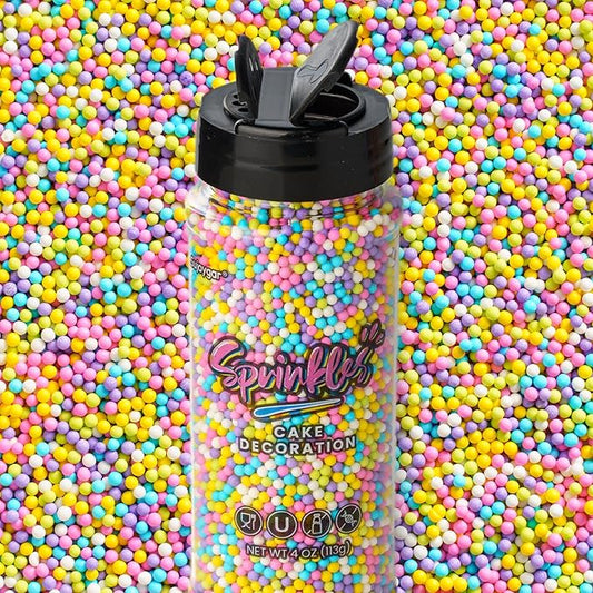 Pastel Nonpareils Sprinkles, Sujoygar 4oz Edible Colored Cake Sprinkles for Ice Cream Toppings Cupcake Chocolate Decoration, Wedding Party Cookies Baking Dessert Food Supplies
