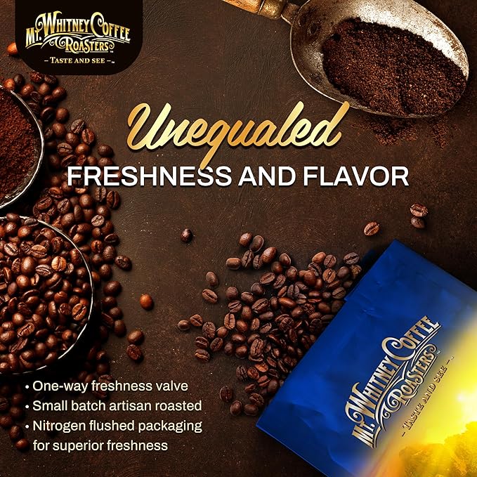 Mt. Whitney Base Camp Blend Whole Bean Medium Dark Roast Low Acid Coffee - 5 lb (Pack of 1)