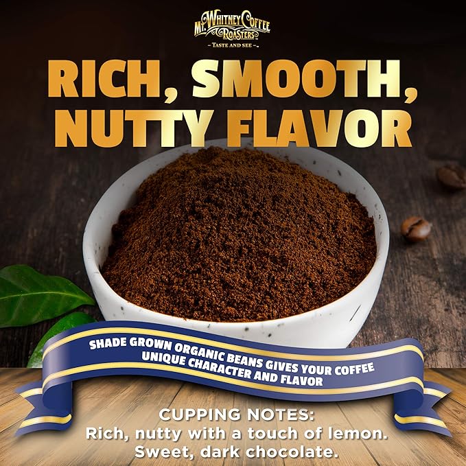 Mt. Whitney Organic Shade Grown, Low Acid Coffee from Peru, (Ground, 12 Oz)
