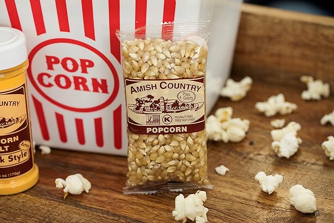 Amish Country Popcorn | 24-4 Oz Bags - Medium White Kernels | Old Fashioned, Non-GMO and Gluten Free