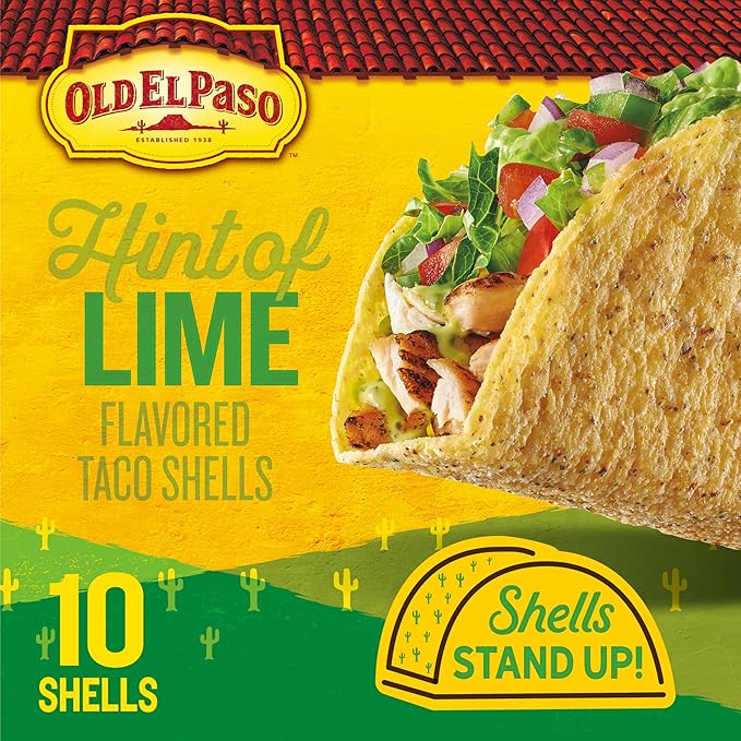Old El Paso Stand 'N Stuff Taco Shells With a Hint Of Lime, 10-count (Pack of 6)