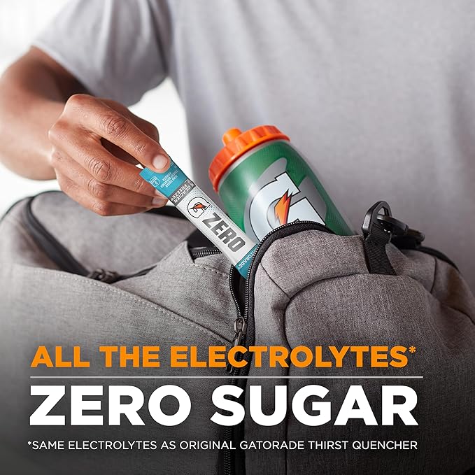 Gatorade G Zero Sports Drink Mix Powder Packets, Glacier Cherry, Electrolyte Powder Drink Mix for Hydration, Zero Sugar, Total 120 Packets