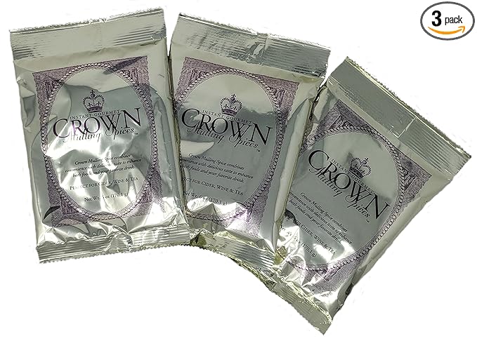 Crown Mulling Spices/Instant Gourmet Mulling Spice/Apple Cider, Wine, and Tea/Vegan and Gluten-Free/6 ounce/Perfectly Spices 1 Gallon of Your Favorite Beverage (3 Pack)