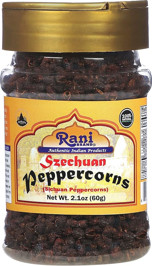Rani Szechuan Peppercorns (Sichuan Peppercorns) 2.1oz (60g) PET Jar ~ All Natural | Gluten Friendly | Non-GMO | Perfect size for Grinders!
