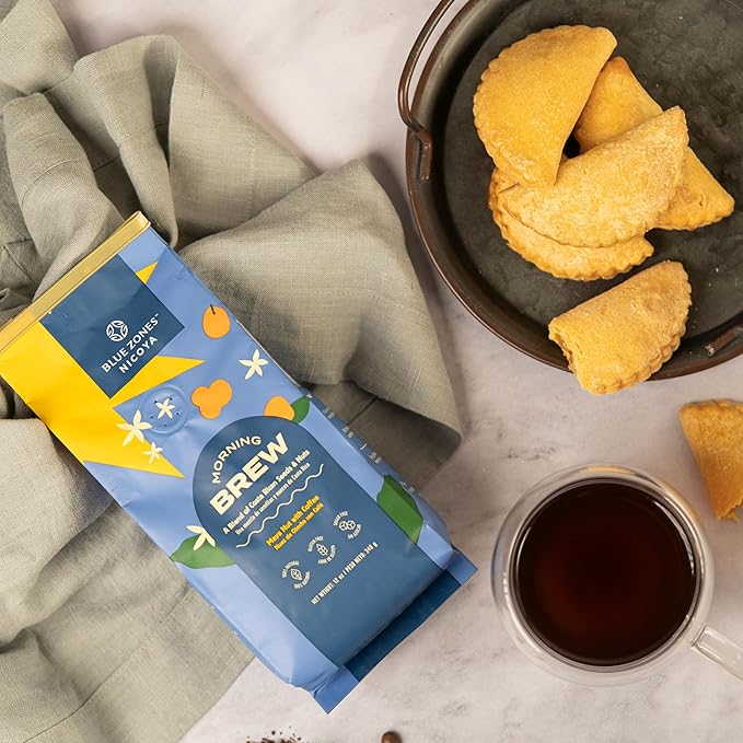 Blue Zones Nicoya - Morning Brew, Maya Nut with Coffee - 100% Natural Ground Coffee Alternative - High Micronutrients - Low Caffeine, Gluten & Sugar-Free (12 oz/ 340g)