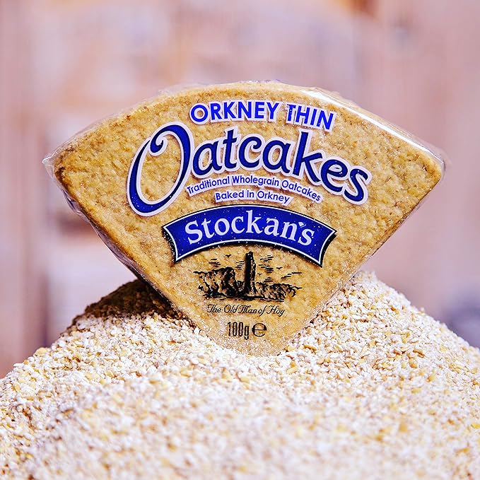 Stockan's Orkney Wholegrain Thin Oatcakes Gifting Tin - Traditional Scottish Savoury Biscuits Imported from Scotland - 3 Gifting Tins (2 Oatcake Packs in Each Tin)