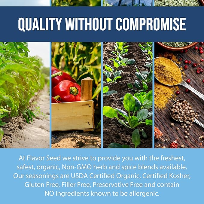 Flavor Seed It's Greek To Me, Organic Greek Seasoning Blend, Gyro & Tzatziki Seasoning, Kebab, Carnivore & Keto Friendly, Mediterranean Diet, Non GMO, Preservative Free, Kosher, 2 oz Shaker Jar