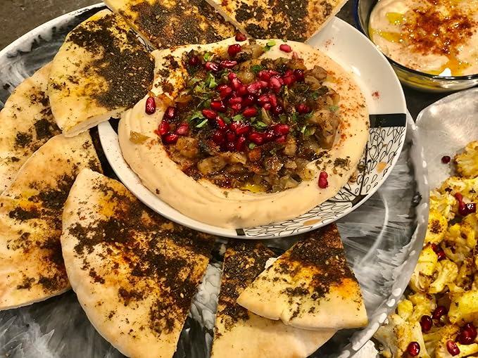 Premium Hummus & Tahini Seasoning Topper by SPICE + LEAF - Vegan Kosher Presticide Free - Spice blend for Hummus, Tahini, Guacamole, Eggs, Salad, Fish and Cooked Vegetables, 2.4 oz.
