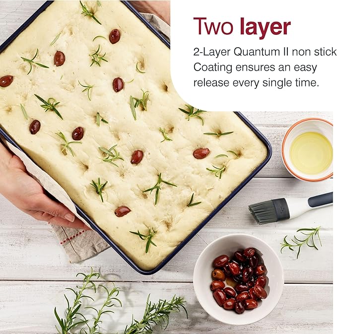 Zyliss E980191 Non-Stick Baking Tray | Carbon Steel | Dark Blue | Baking Tin/Bakeware/Roasting | Dishwasher Safe | 5 Year Guarantee