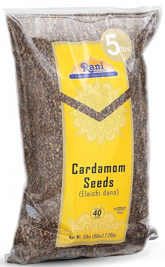 Rani Cardamom (Elachi) Decorticated Seeds Indian Spice 80oz (5lbs) 2.27kg Bulk ~ All Natural | Vegan | Gluten Friendly | NON-GMO | Kosher | Indian Origin