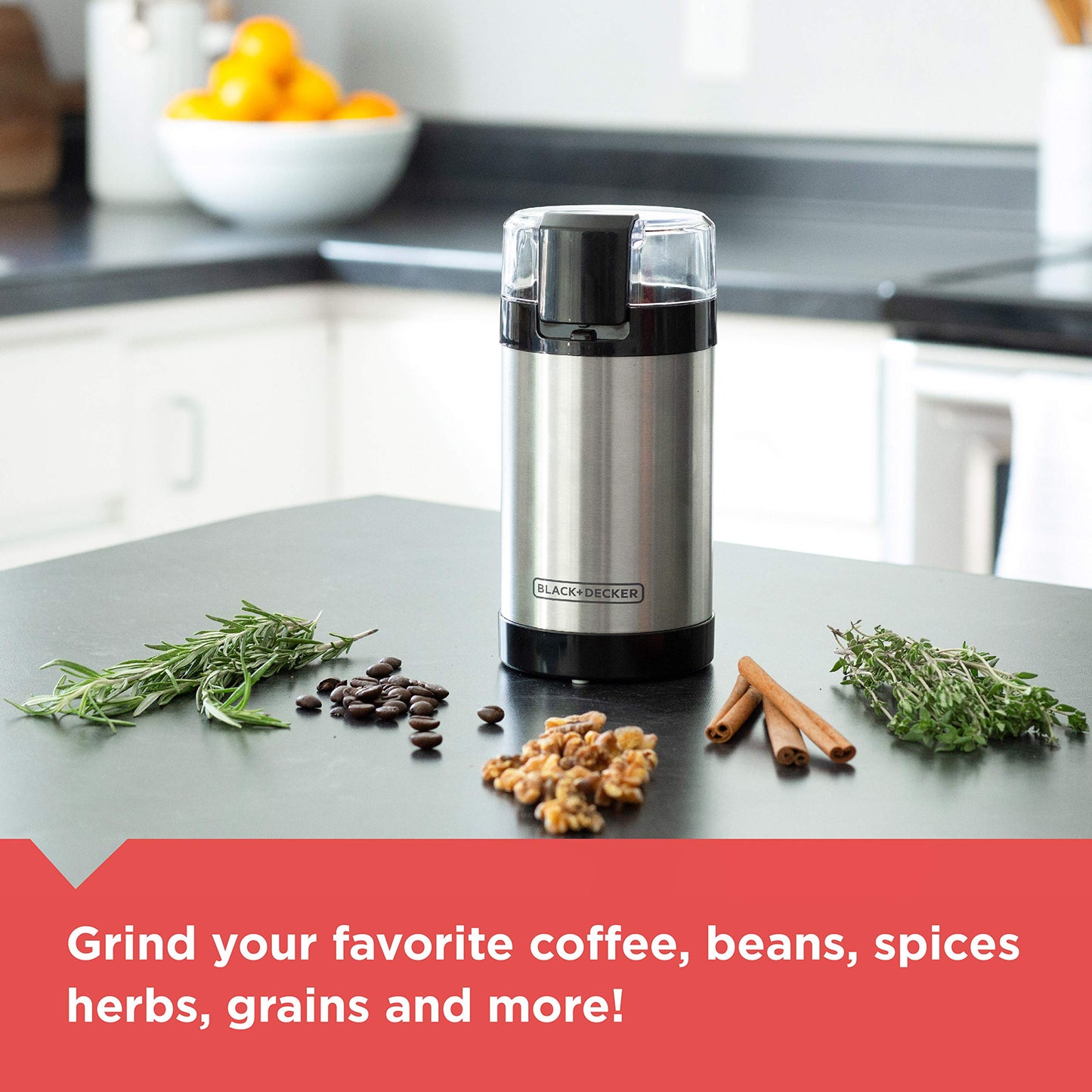 BLACK+DECKER One-Touch Coffee & Spice Grinder with Stainless Steel Blades