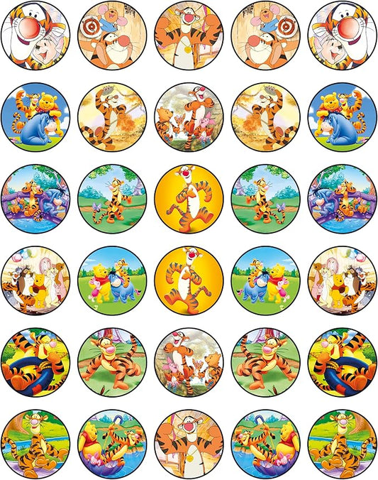 30 x Edible Cupcake Toppers ??Honey Bear Inspired Collection of Edible Cake Decorations | Uncut Edible on Wafer Sheet