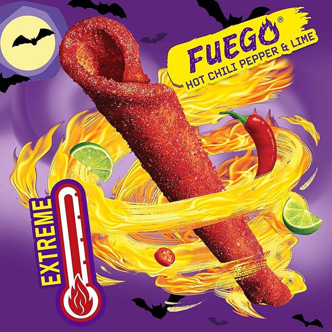 Takis Fuego Mini 25 pc / 1.23 oz Bite Size Multipack, Hot Chili Pepper & Lime Flavored Extreme Spicy Rolled Tortilla Chips