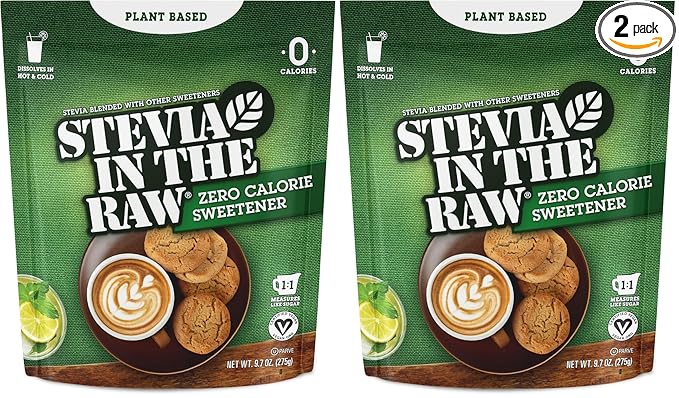 Stevia In The Raw Bakers Bag, Plant Based Zero Calorie Sweetener, No Added Flavors or erythritol, Sugar-free Sugar Substitute for Baking, Suitable For Diabetics, Vegan, Gluten-Free, 9.7Oz Bag (Pack of 2)