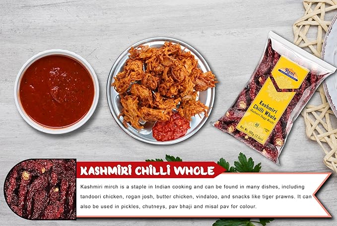 Rani Kashmiri Chilli Whole (Deggi Mirch, Low Heat) 3.5oz (100g) ~ Natural | Salt-Free | Vegan | No Colors | Gluten Friendly | NON-GMO | Kosher | Indian Origin