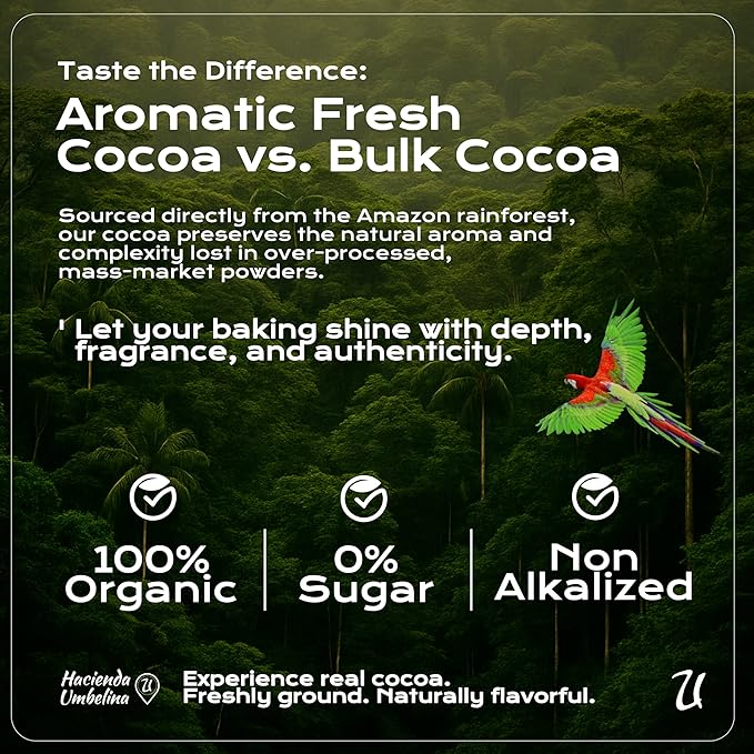 U Chocolate Organic Cacao Powder (1 Lb) Fresh from our Farm, perfect for Baking, No added sugars