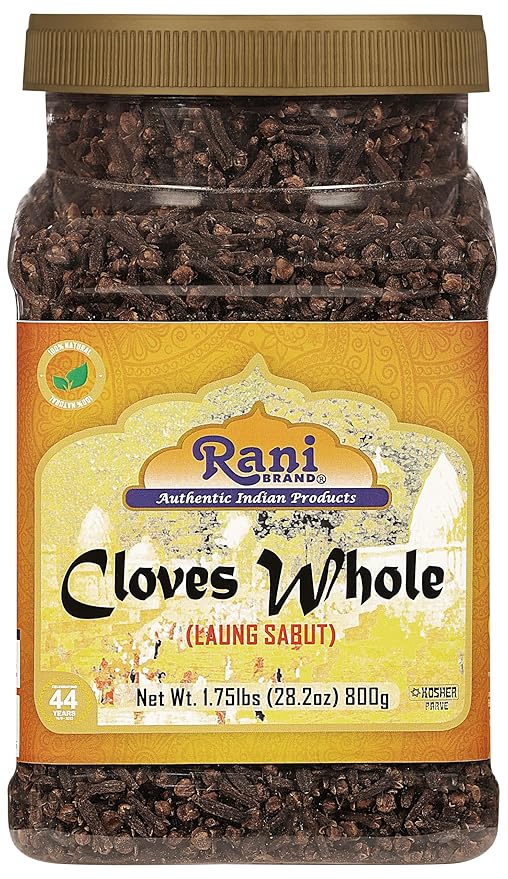 Rani Cloves Whole (Laung) 28oz (800g) Great for Food, Tea, Pomander Balls and Potpourri, Hand Selected, Spice, Bulk PET Jar ~ All Natural | NON-GMO | Kosher | Vegan | Gluten Friendly | Indian Origin