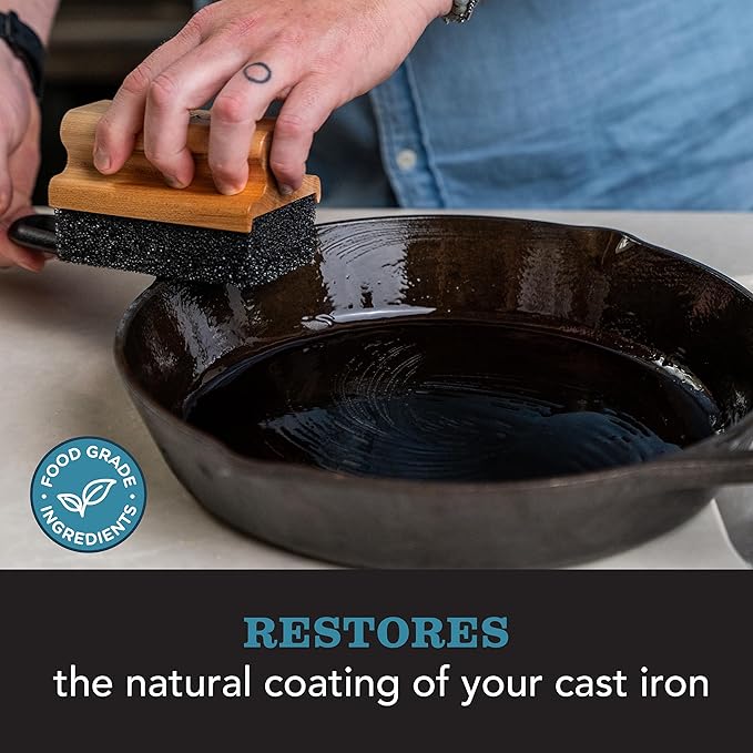 CLARK???Seasoning Oil for Cast Iron Skillets 12oz - 100% Plant-Based Coconut Oil - Mineral Oil for Skillets, Griddles - Food Grade Mineral Oil for Cookware