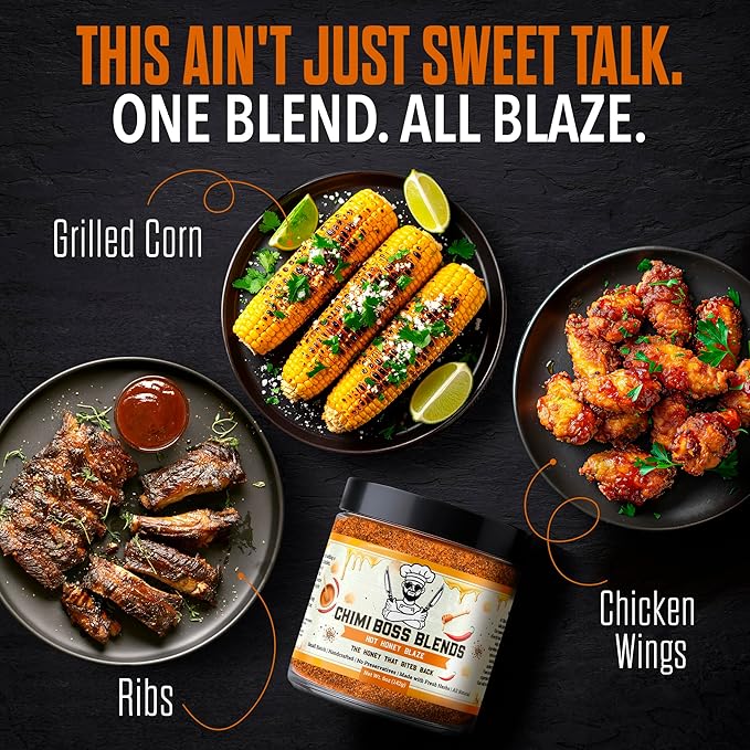 Chimi Boss Blends Hot Honey Seasoning, 6oz ??Sweet & Spicy Dry Rub for Grilling, Smoking & BBQ ??Gourmet Small-Batch Spice Blend for Chicken, Pork, Ribs & Vegetables ??Made in USA